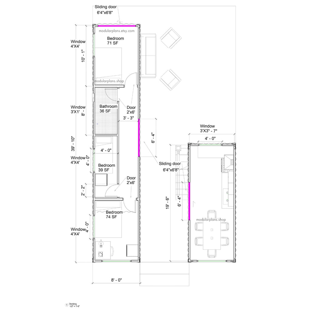 40' 20' Container House | 2.5 Bed 1 Bath