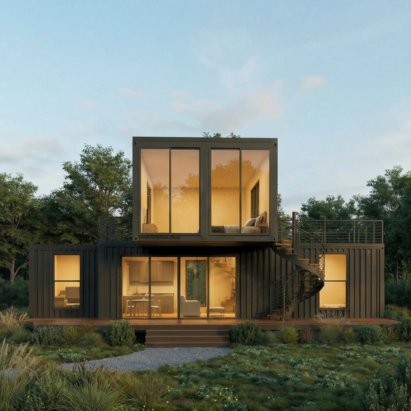 4x40' Container House | 3 Bed 2 Bath