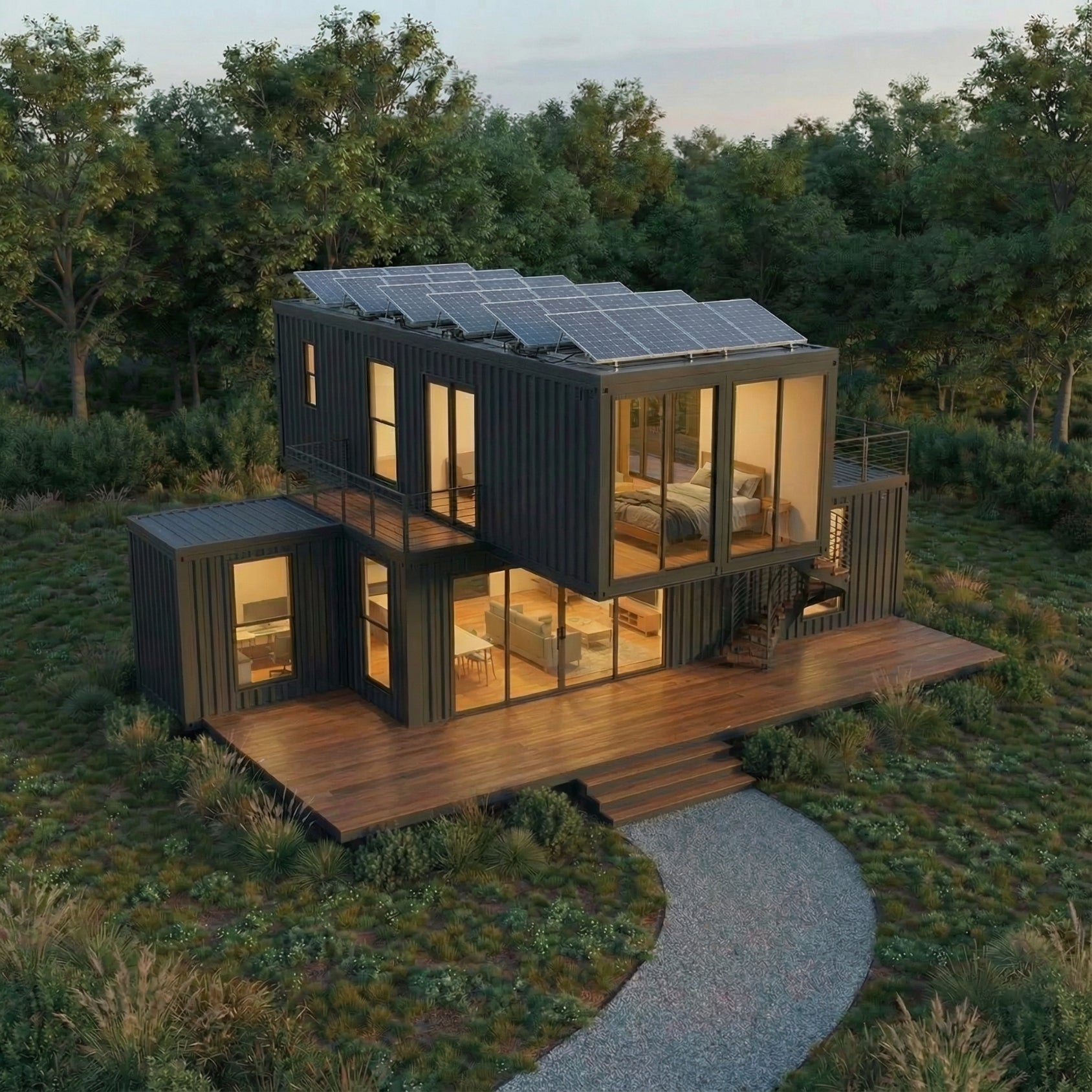 4x40' Container House | 3 Bed 2 Bath