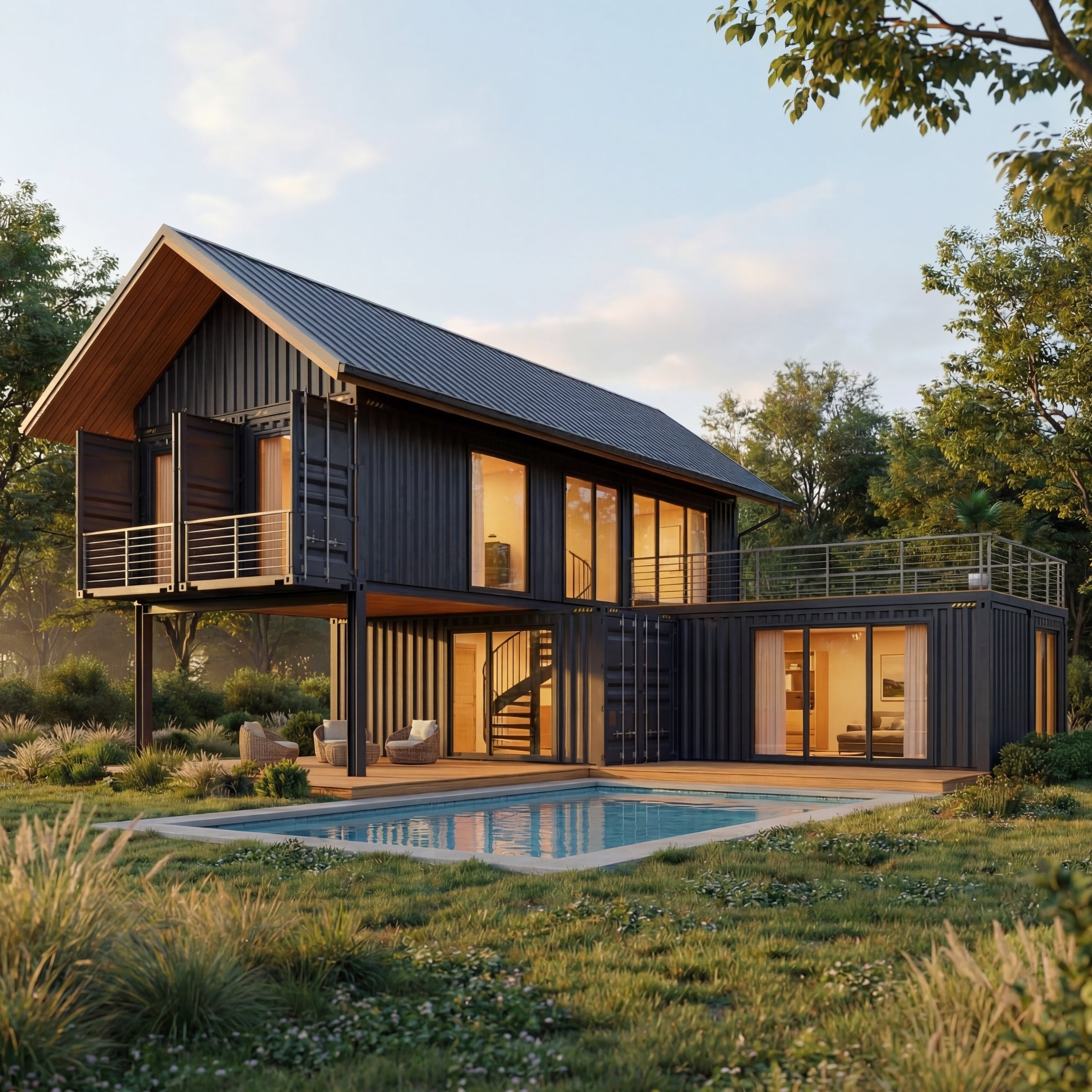 4x40' 1x20' Container House | 2 Bed 2 Bath