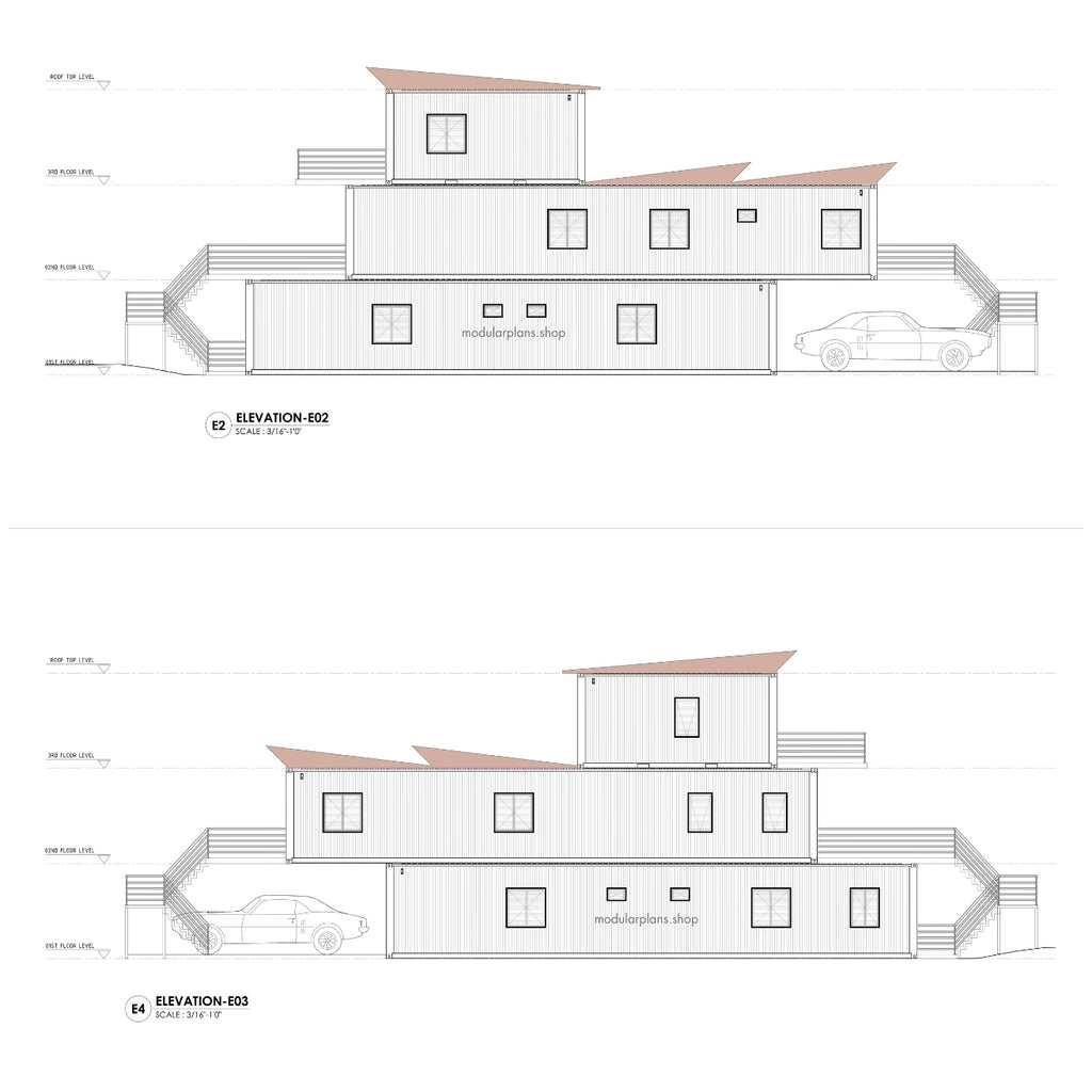 6x40' 2x20' Container House | 5 Bed 6 Bath
