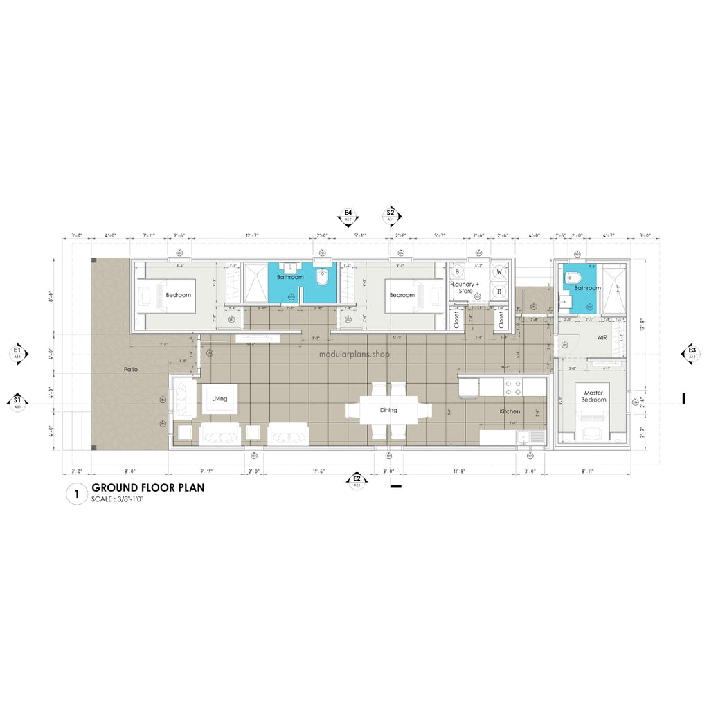 2x40' 1x20' Container House | 3 Bed 2 Bath