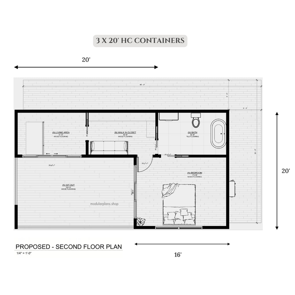 3x40' 3x20' Container House | 2 Bed 2 Bath