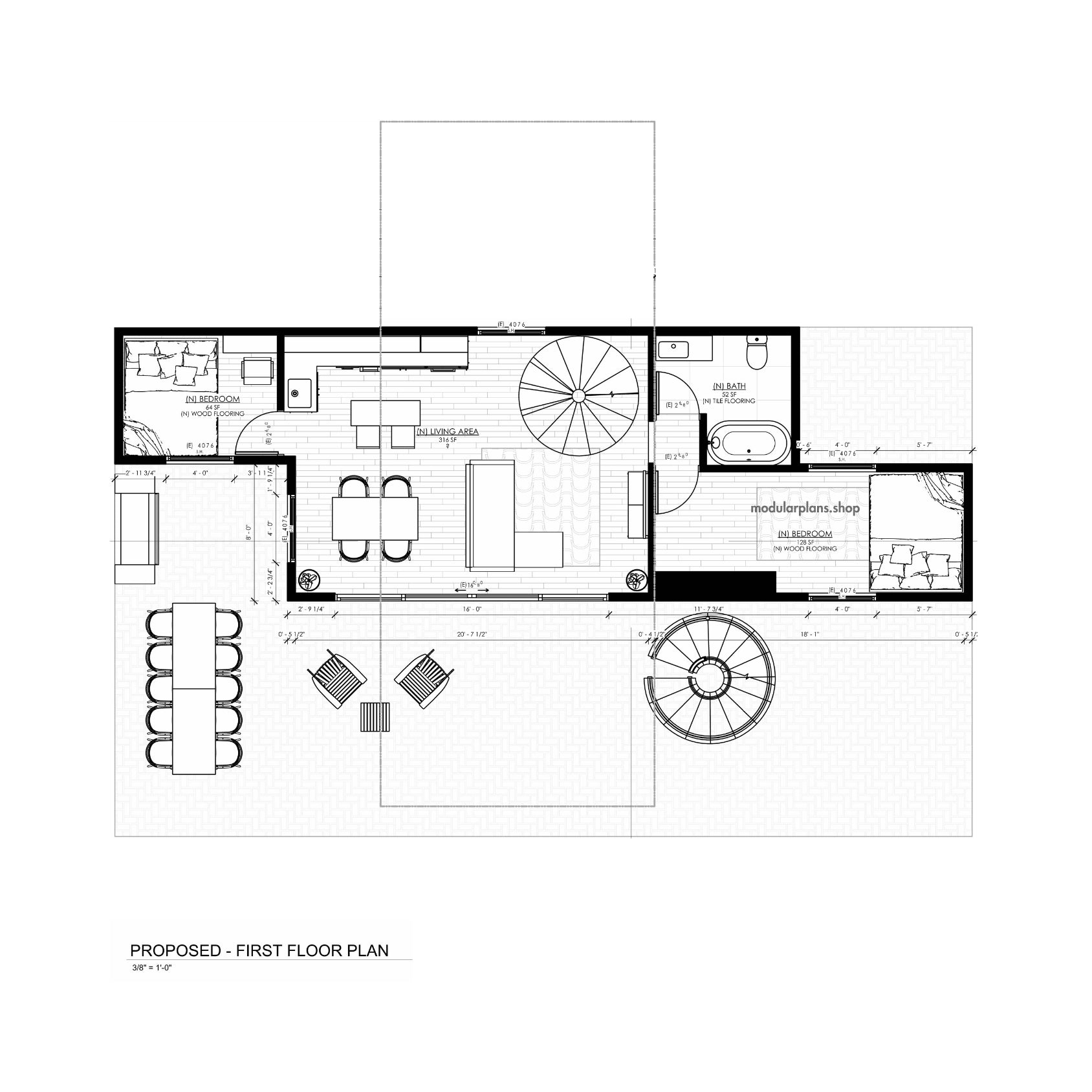 4x40' Container House | 3 Bed 2 Bath